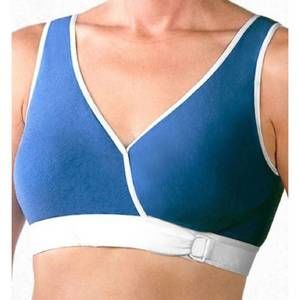 NEW FRESH COMFORT easy open front close bra in blue/white